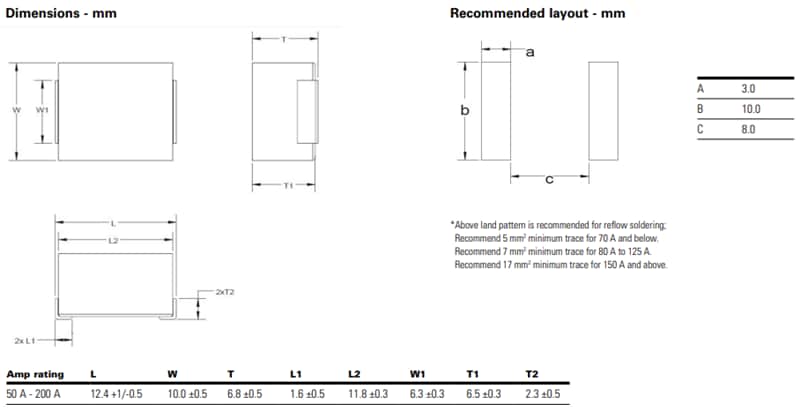 Mechanical Drawing - Eaton 1210HC Brick Fuses